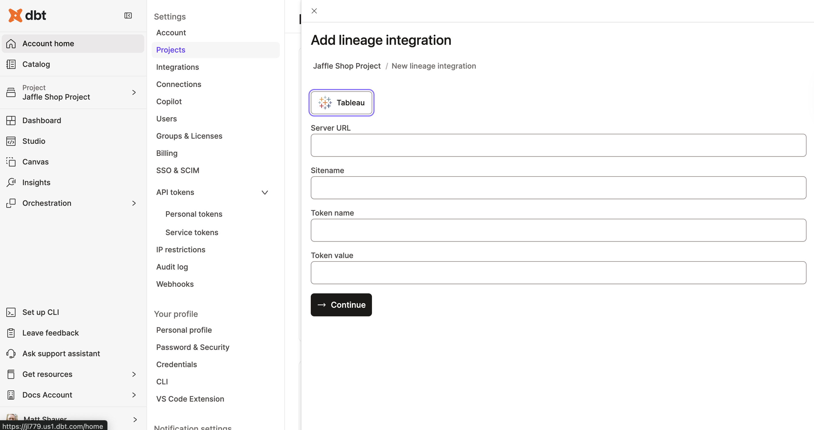Enter the details for the exposure connection.
